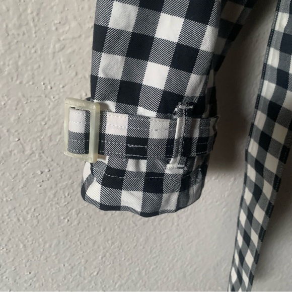 Ralph Lauren Black and White Gingham Trench Coat - Picture 3 of 5